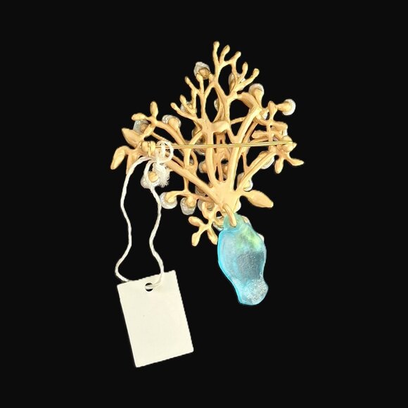 Met Museum of Art Vintage Van Gogh "Roses" Pin Pearls 24kt Goldplate - Picture 5 of 6